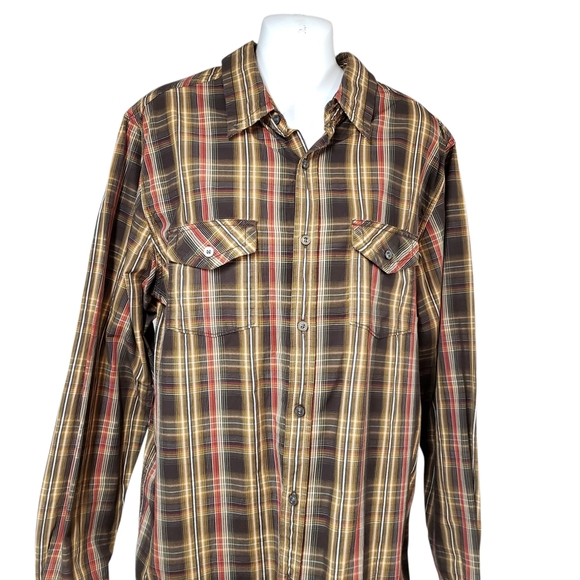 The North Face Men's Brown Red Plaid Button Down Shirt Size Large Casual - Picture 2 of 13